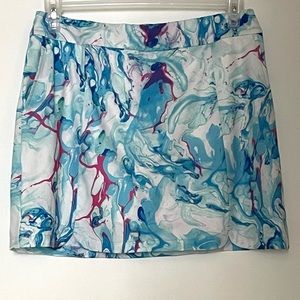 EP NY Watercolor Marble Print Skort